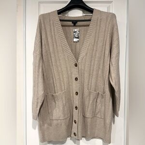 Torrid Beige Button-Up Cardigan